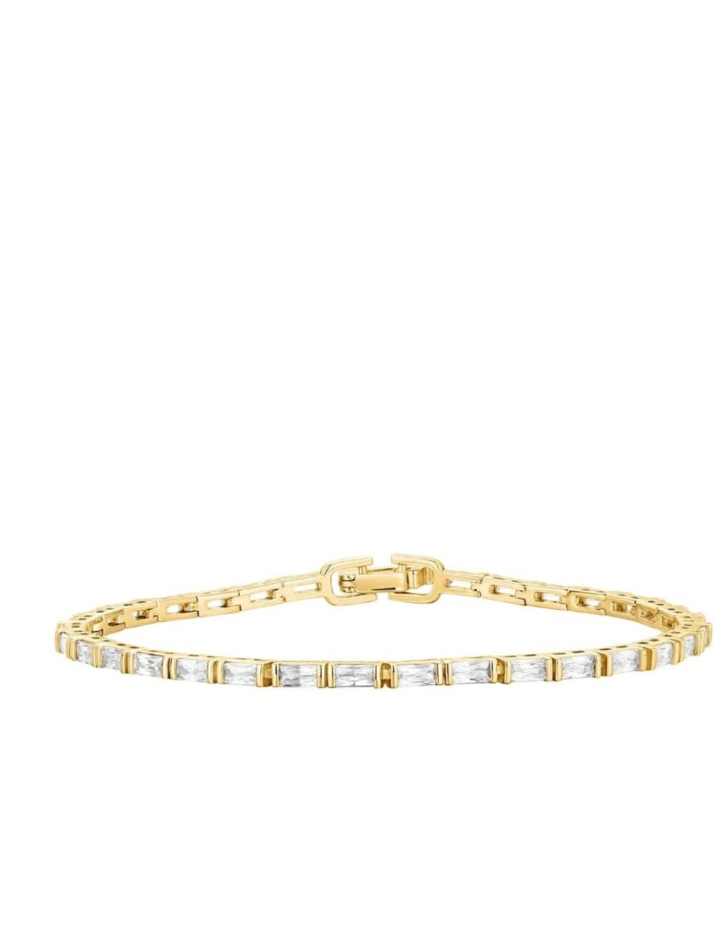 Elegant 14K Gold Plated Tennis Bracelet for Women, Emerald Cut CZ Jewelry Gift